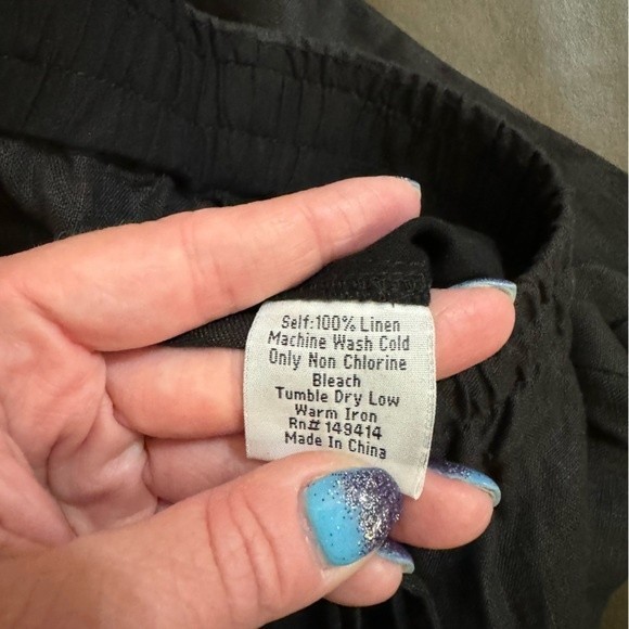 NWT Johnny Was Pete & Greta Linen Black Solid High Stretch Waist Jogger Pant S - Picture 10 of 15
